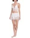Cosabella Allure Sleepwear 2pc Cami & Boxer Set In White