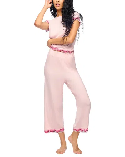 Cosabella Amalia Cropped Pajama Pant In Pink