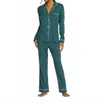 Cosabella Bella Long Sleeve Pajama Set In Schnapps In Green