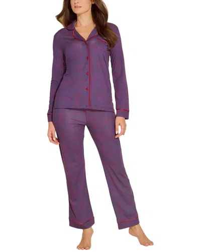 Cosabella Bella Printed Top & Pant Set In Blue
