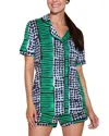 Cosabella Bella Printed Top Boxer Pajama Set In Multi