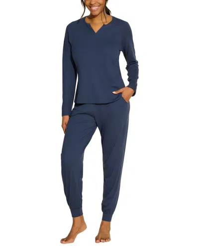 Cosabella Bella Top & Jogger Pj Set In Blue