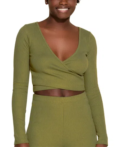 Cosabella Britt Cross Front Top In Green