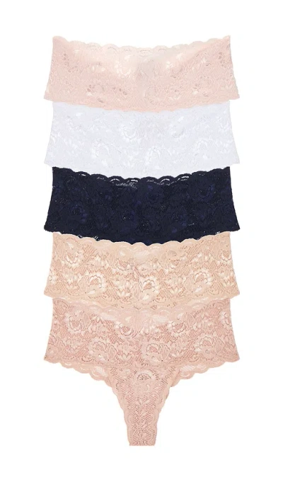 Cosabella Comfie Thong 5 Pack In Pink