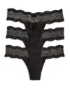 Cosabella Dolce G-strings, Set Of 3 In Black/black/black