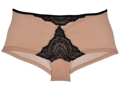 Cosabella Elise Lowrider Hotpants In Black / Nude