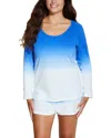 Cosabella Florida Printed Top & Boxer Pajama Set In Blue