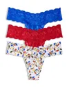 Cosabella Low Rise Thongs, Set Of 3 In Multi Light