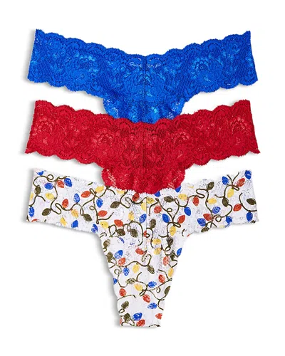 Cosabella Low Rise Thongs, Set Of 3 In Multi Light