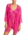 Cosabella Magnolia Lace Robe In Flori Pink