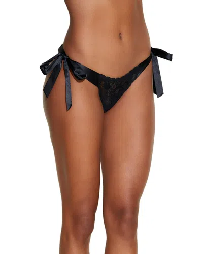 Cosabella Never Say Never Brazilian Silk-trim Thong In Black