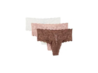 Cosabella Never Say Never Comfie Thongs 3-pack In Brown