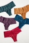 Cosabella 5pk Never Say Never Silk Comfie Thong Gift Set In Blue