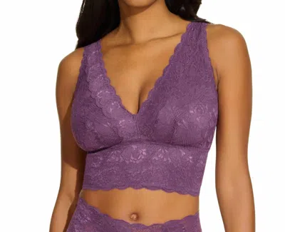 Cosabella Never Say Never Curvy Plungie Longline Bralette In Grappa In Purple