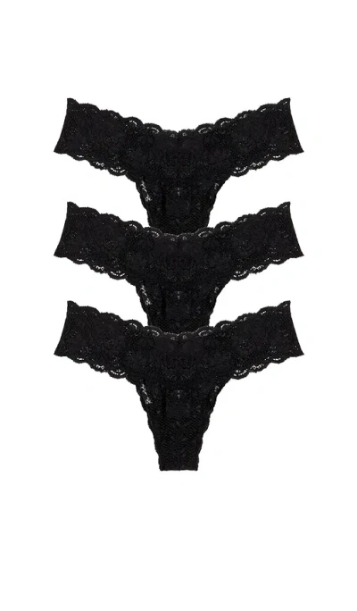Cosabella Never Say Never Cutie 3 Pack Thong In Black