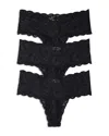 Cosabella Never Say Never Mid-rise Thongs, Set Of 3 In Black