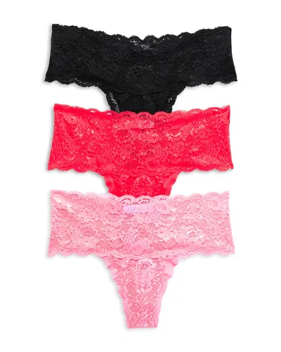 Cosabella Never Say Never Mid-rise Thongs, Set Of 3 In Passi Ibisco