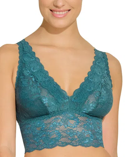 Cosabella Never Say Never Plunge Longline Curvy Bralette In Blue