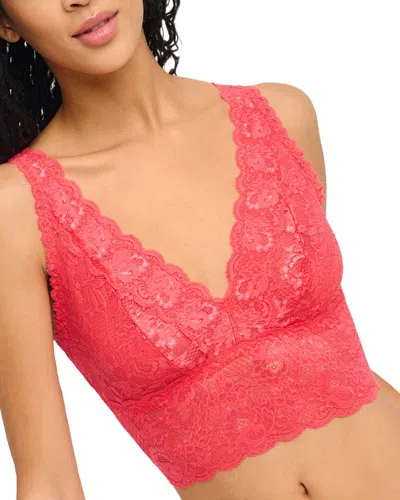 Cosabella Never Say Never Plunge Longline Bralette In Red