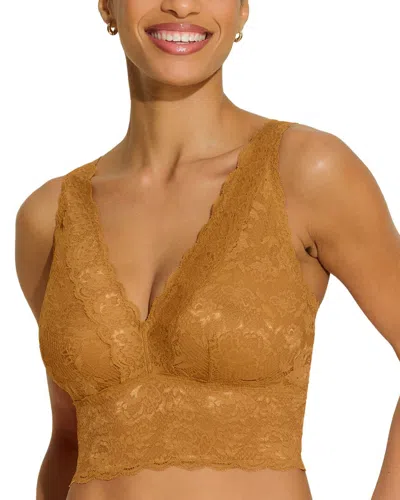 Cosabella Never Say Never Plunge Longline Curvy Bralette In Yellow