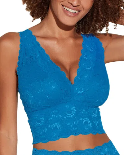 Cosabella Never Say Never Plungie Longline Curvy Bralette In Blue