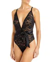 Cosabella Never Say Never Plunging Teddy Bodysuit In Black