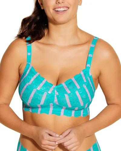 Cosabella Never Say Never Printed Bralette In Blue