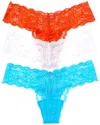 Cosabella Never Say Never Set Of 3 Low-rise Thong In Multi