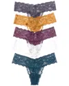 Cosabella Never Say Never Set Of 5 Low-rise Thong In Multi