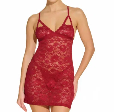 Cosabella Never Say Never Sexy Chemise And G-string Set In Sindoor Red