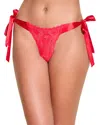 Cosabella Never Say Never Silk-trim Brazilian Thong In Red
