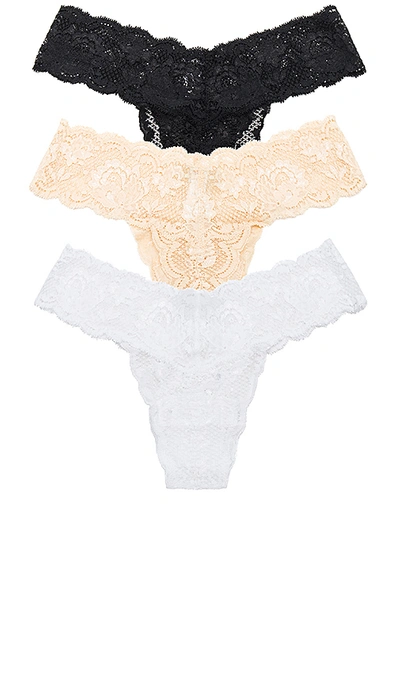 Cosabella Never Say Never Thong Pack In Black  Sette  & White