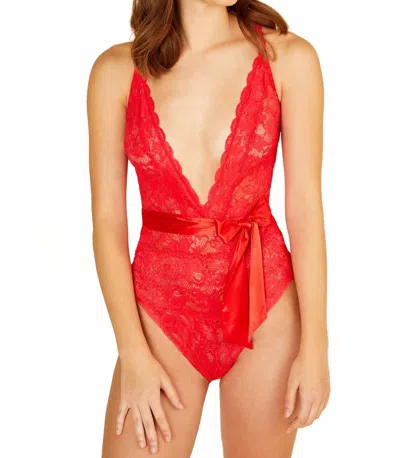 COSABELLA NEVER SAY NEVER TIE ME UP DEEP V BODYSUIT IN ROSETTO