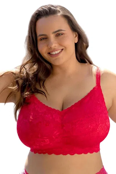 Cosabella Never Say Never Ultra Curvy Sweetie Bralette In Mystic Red In Pink