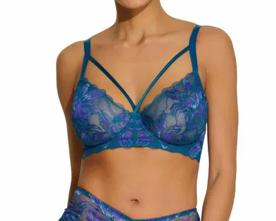 Cosabella Paradiso Strappy Underwire Demi Cup Bra In Mirtillo In Multi