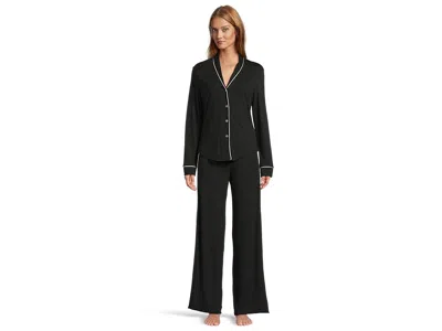 Cosabella Pima Lusso Longsleeve Top And Pajama Set In Black