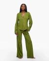 Cosabella Pima Lusso Ls Top And Pj Set In Green