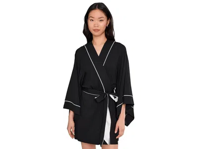 Cosabella Pima Lusso Short Kimono In Black
