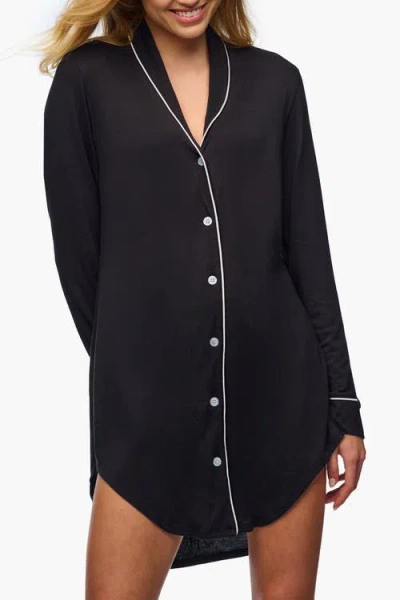 Cosabella Pima Lusso Sleepshirt In Black