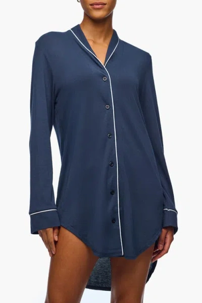 Cosabella Pima Lusso Sleepshirt In Blue