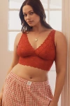 Cosabella Plus Plunge V-neck Lace Bra In Red