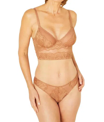 Cosabella Puglia Thong Panty In Tre In Brown