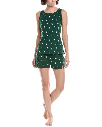 Cosabella Road Trip 2pc Top & Boxer Set In Bag In Green