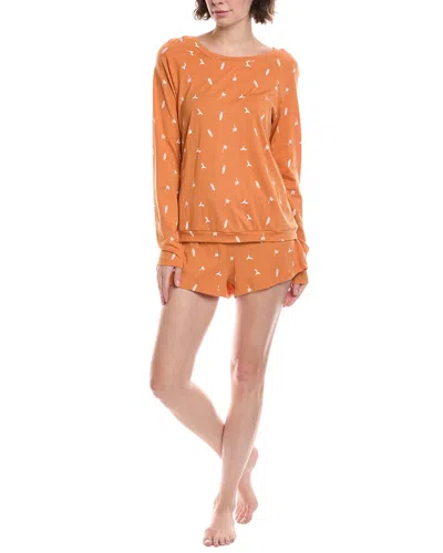 Cosabella Road Trip 2pc Top & Boxer Set In Bag In Orange