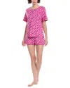 Cosabella Road Trip 2pc Top & Boxer Set In Bag In Pink