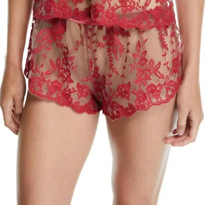 Cosabella Rosie Velvet Tap Short In Mystic Red