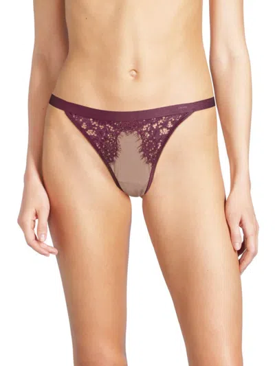 Cosabella Sicilia Lace Thong Briefs In Purple