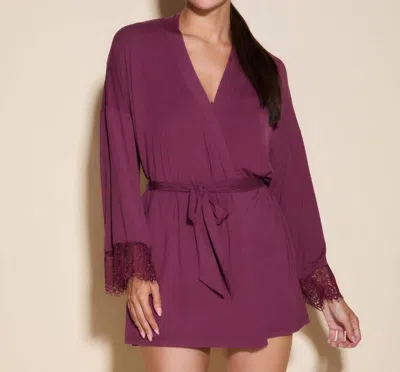 Cosabella Sicilia Short Robe In Vino In Red