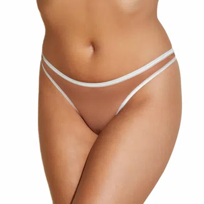 Cosabella Soire Confidence 2-tone Thong Bottom In Beige In Neutral