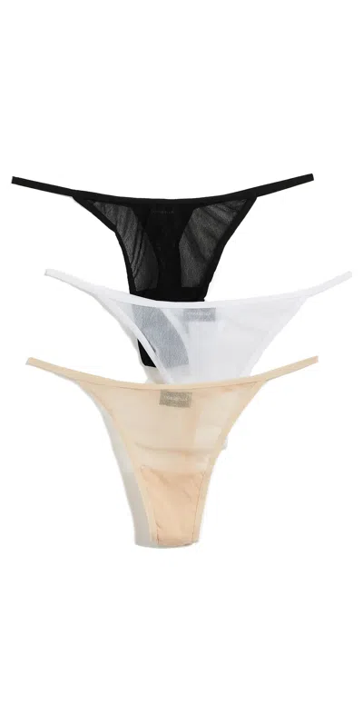 Cosabella Soire Italian Thong 3 Pack Black Blush W